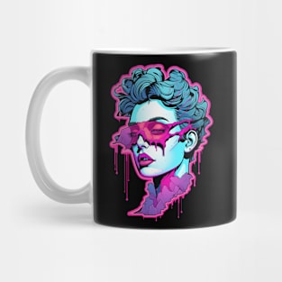 Vaporwave Girl Pink Blue Fairy Kei Mug